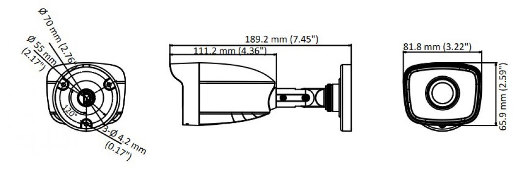 HIKVISION υβριδική κάμερα HiWatch HWT-B120-P, 2.8mm, 2MP, IP66, IR 20m - Security systems