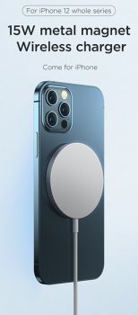 JOYROOM ασύρματος φορτιστής JR-A41, μαγνητικός, 15W, ασημί - Mobile chargers