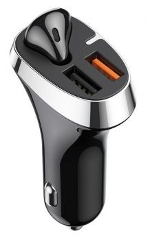 JOYROOM φορτιστής αυτοκινήτου με earphone JR-CP2, 2x USB, 28W, μαύρος - Mobile chargers