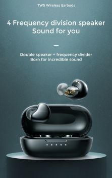 JOYROOM earphones με θήκη φόρτισης JR-TL7, true wireless, μαύρα - Earphones - Bluetooth