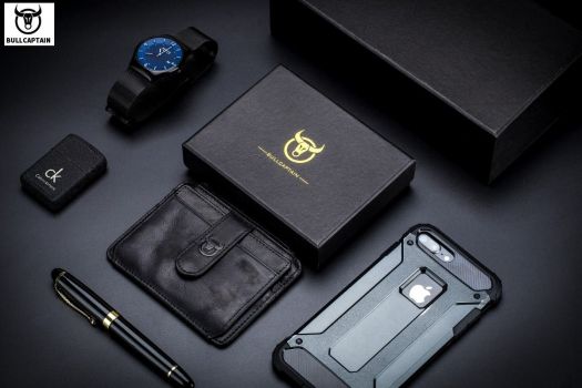 Bull Captain® Δερμάτινο πορτοφόλι Καρτοθήκη KB00 Μαύρο - Bags - Wallets