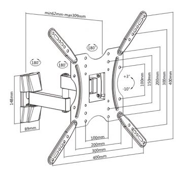 BRATECK επιτοίχια βάση KLA27-442 για οθόνη 32-55