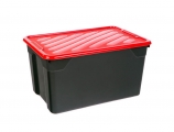 Homeplast Nak Plastic Storage Box with Lid Black 60x40x31cm - Storage - Sort