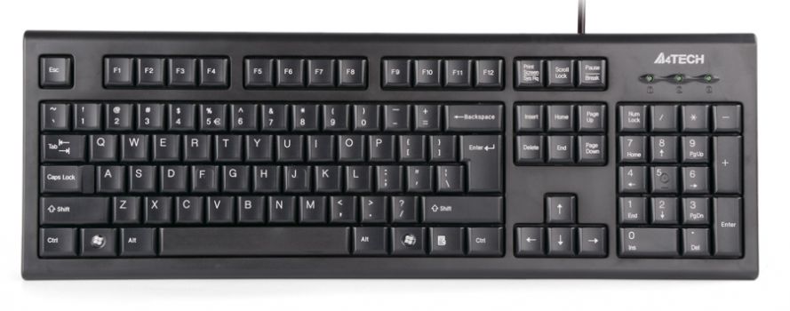 A4TECH ενσύρματο πληκτρολόγιο KR-85, ΕΝ/GR, PS/2, μαύρο - Περιφερειακά PC