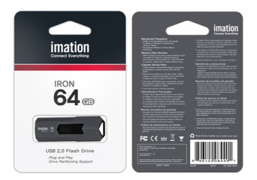 IMATION USB Flash Drive Iron KR03020047, 64GB, USB 2.0, γκρι - Περιφερειακά PC