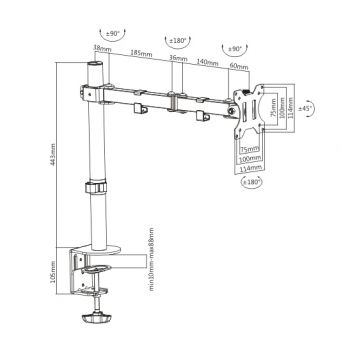 BRATECK universal βάση για οθόνη 13