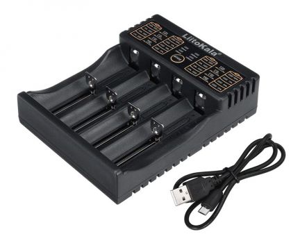 LIITOKALA φορτιστής LII-402 για μπαταρίες NiMH/CD, Li-Ion, IMR, 4 slots - Alkaline / Rechargeable batteries