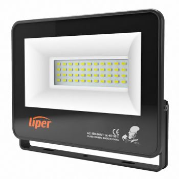 LIPER LED προβολέας LPFL-50BS01 50W, 4000K, 4000lm, IP66, 220V, μαύρος - Lighting