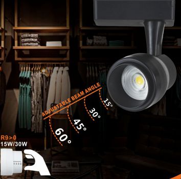 LIPER LED track light LPTRL-15E01, IP20, 15W 4000K, μεταλλικό, μαύρο - Lighting