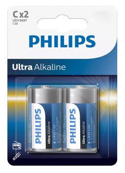 PHILIPS Ultra αλκαλικές μπαταρίες LR14E2B/10, LR14 1.5V, 2τμχ - Alkaline / Rechargeable batteries