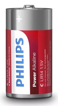 PHILIPS Power αλκαλικές μπαταρίες LR14P2B/05, Baby C LR14 1.5V, 2τμχ - Alkaline / Rechargeable batteries