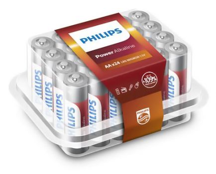 PHILIPS Power αλκαλικές μπαταρίες LR6P24P/10, AA LR6 1.5V, 24τμχ - Alkaline / Rechargeable batteries
