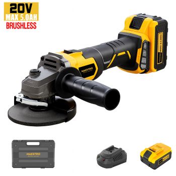 Maestro MCG-20BL BRUSHLESS ΓΩΝΙΑΚΟΣ ΤΡΟΧΟΣ (ΛΙΘΙΟΥ 20V - 1X5 Ah) - Γωνιακοί Τροχοί - Λειαντήρες