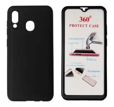 POWERTECH Θήκη Body 360° με Tempered Glass για Samsung A20, μαύρη - Mobile cases