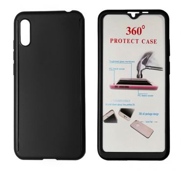 POWERTECH Θήκη Body 360° Tempered Glass, Huawei Y5 2019/Honor 8S, μαύρη - Mobile cases