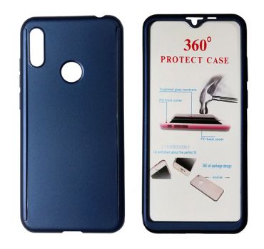 POWERTECH Θήκη Body 360° με Tempered Glass για Huawei Y6/Pro 2019, μπλε - Mobile cases