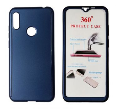 POWERTECH Θήκη Body 360° με Tempered Glass για Huawei Y6/Pro 2019, μπλε - Mobile cases