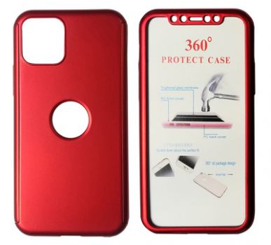 POWERTECH Θήκη Body 360° με Tempered Glass για iPhone 11 Pro, κόκκινη - Mobile cases