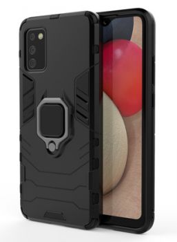 POWERTECH Θήκη Ring Armor MOB-1673 για Samsung A02s, μαύρη - Mobile cases