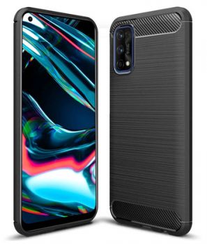 POWERTECH Θήκη Carbon MOB-1696 για Realme 7 Pro, μαύρη - Mobile cases
