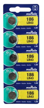 MURATA Αλκαλικές μπαταρίες LR43 MR-LR43, 1.5V, 5τμχ - Alkaline / Rechargeable batteries