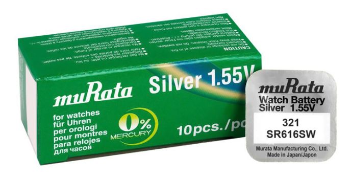 MURATA μπαταρία Silver Oxide για ρολόγια SR616SW, 1.55V, No 321, 10τμχ - Alkaline / Rechargeable batteries
