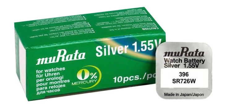 MURATA μπαταρία Silver Oxide για ρολόγια SR726W, 1.55V, No 396, 10τμχ - Alkaline / Rechargeable batteries