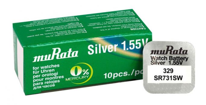 MURATA μπαταρία Silver Oxide για ρολόγια SR731SW, 1.55V, No 329, 10τμχ - Alkaline / Rechargeable batteries