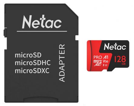 NETAC κάρτα μνήμης MicroSDXC P500 Extreme Pro, 128GB, 100MB/s, Class 10 - Περιφερειακά PC