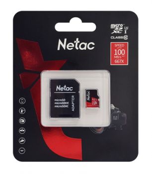 NETAC κάρτα μνήμης MicroSDXC P500 Extreme Pro, 256GB, 100MB/s, Class 10 - Περιφερειακά PC