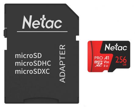 NETAC κάρτα μνήμης MicroSDXC P500 Extreme Pro, 256GB, 100MB/s, Class 10 - Περιφερειακά PC