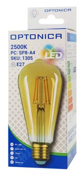 OPTONICA LED λάμπα ST64 1305, 8W, 2500K, E27, 700lm - Lighting