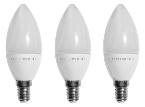 OPTONICA LED λάμπα Candle C37 1419, 6W, 6000K, E14, 480lm, 3τμχ - Lighting