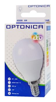 OPTONICA LED λάμπα G45 1447, 6W, 6000K, E14, 480lm - Lighting