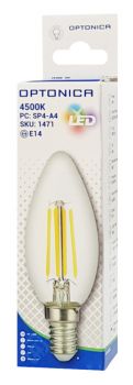 OPTONICA LED λάμπα Candle C35 Filament 1471, 4W, 4500K, E14, 400lm - Lighting