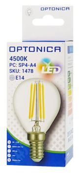 OPTONICA LED λάμπα G45 Filament 1478, 4W, 4500K, E14, 400lm - Lighting