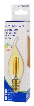 OPTONICA LED λάμπα Candle T35 Filament 1491, 4W, 2500K, E14, 400lm - Lighting