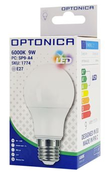 OPTONICA LED λάμπα A60 1774, 9W, 6000K, E27, 806lm - Lighting