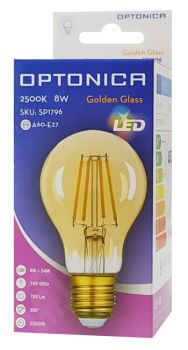 OPTONICA LED λάμπα A60 Filament 1796, 8W, 2500K, E27, 700lm - Lighting
