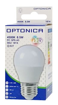 OPTONICA LED λάμπα G45 1814, 8.5W, 4500K, E27, 806lm - Lighting