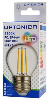 OPTONICA LED λάμπα G45 Filament 1868, 4W, 4500K, E27, 400lm - Lighting
