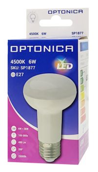 OPTONICA LED λάμπα R63 1877, 6W, 4500K, E27, 480lm - Lighting