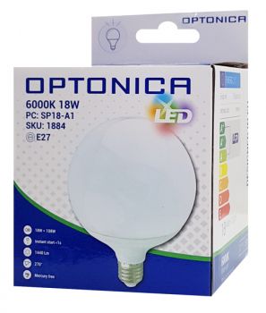 OPTONICA LED λάμπα G120 1884, 18W, 6000K, E27, 1440lm - Lighting