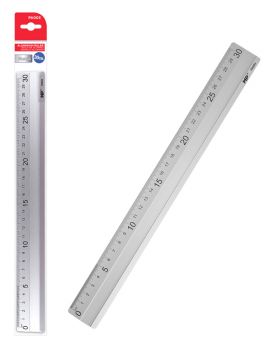 MP μεταλλικός χάρακας PA003, 30cm, ασημί - Office Supplies