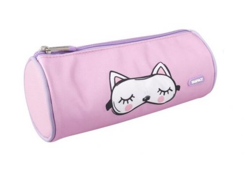 MP υφασμάτινη κασετίνα PA1025-01, κυλινδρική, ροζ - Office Supplies