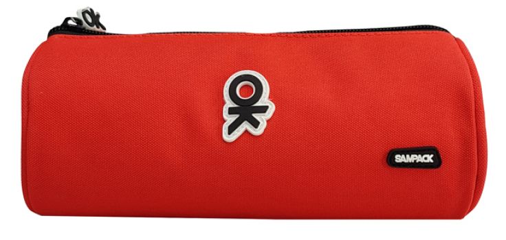 MP υφασμάτινη κασετίνα PA1025-06, κυλινδρική, κόκκινη - Office Supplies