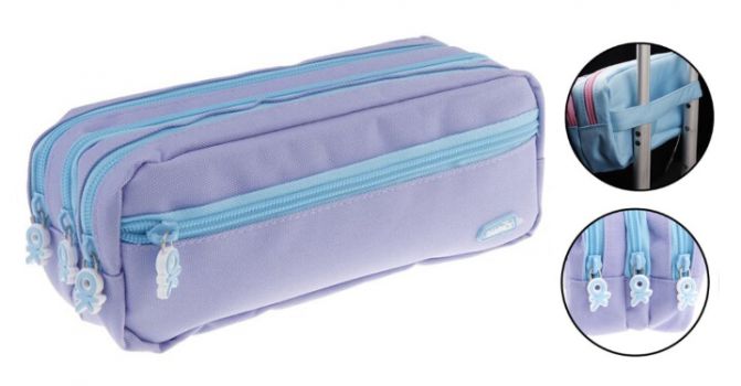 MP υφασμάτινη κασετίνα PA1026-03, 4 θέσεων, μωβ - Office Supplies