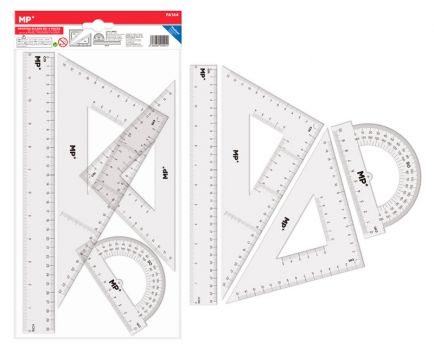 MP σετ χάρακες PA144, διάφανο πλαστικό, 4 τμχ - Office Supplies