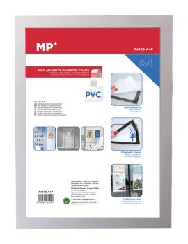 MP αυτοκόλλητη θήκη ανακοινώσεων A4 PA148 με μαγνητικό πλαίσιο, ασημί - Office Supplies