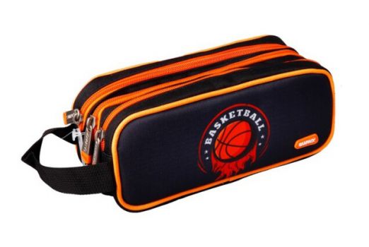 MP υφασμάτινη κασετίνα PA293-31, 3 θέσεων, μαύρη - Office Supplies